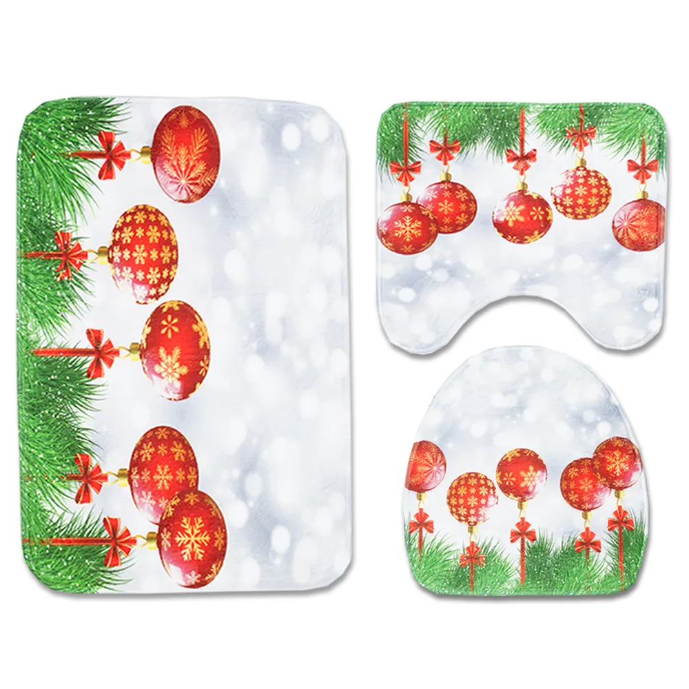 Ocean Blue Bathroom Rug Set Non Slip, Eco Friendly Mats For Christmas