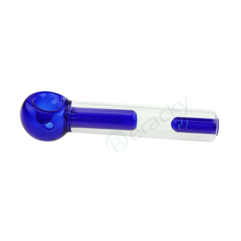 Glass Spoon Pipes With Side Carb Hole 6 Inch Length Glass Smoking Water Pipes For Dry Herb Tobacco Bubbler Hand Pipes