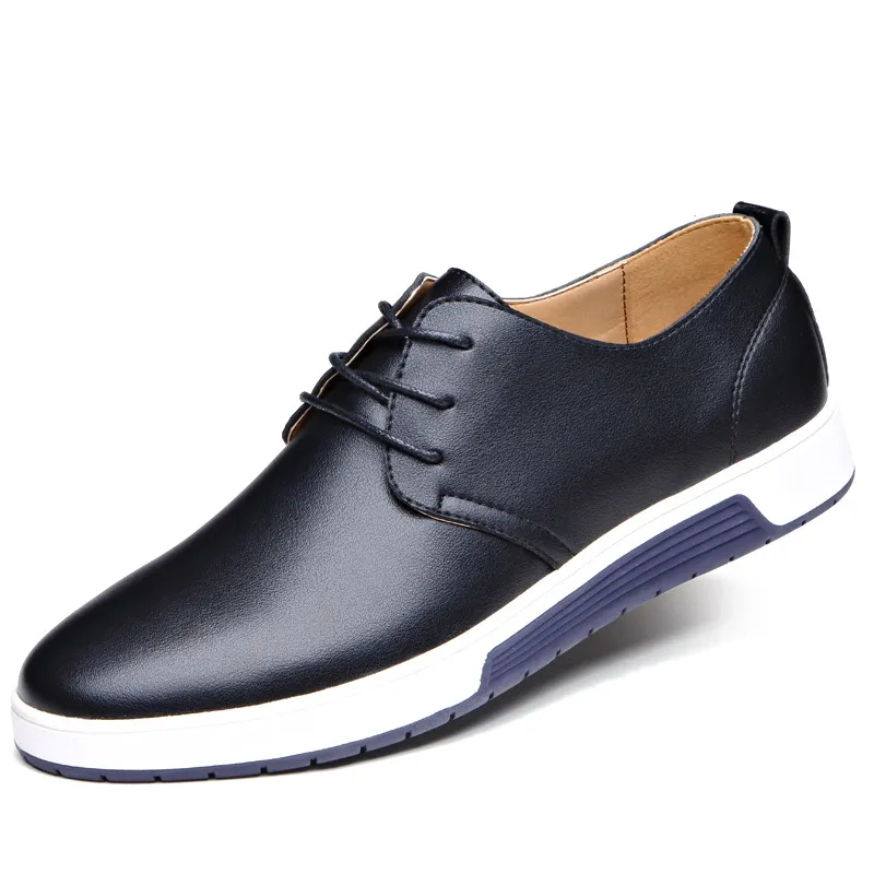 2018 new men`s large size business casual shoes luxury jewelry brand Korean luxury comfortable flat dress shoes Oxford black white shoes