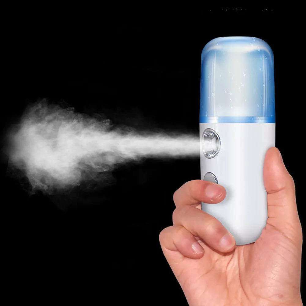 Portable Nano Mist Sprayer 30ml water tank Face Humidifier Facial Steamer USB Rechargeable Mini Moisturizing Instrument8793776