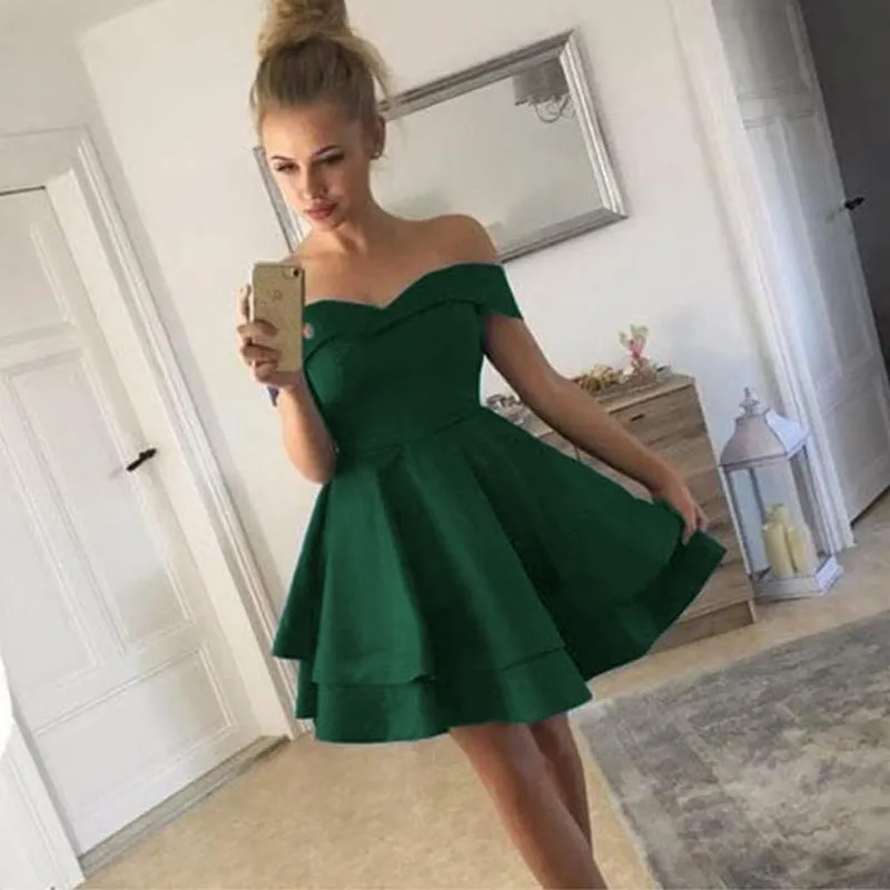 Short Graduation Dress, Off The Shoulder Satin A Line... From Lovemydress, $66.49 | DHgate.Com Short Graduation Dress, Off The Shoulder Satin A Line... From Lovemydress, $66.49 | DHgate.Com