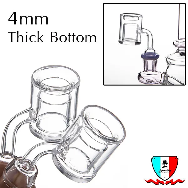 4mm Thick of Bottom Xxl Quartz Thermal Banger Smoking Accessories Polished Joint Double Tube Nail for Glass Water Pipes Bowl