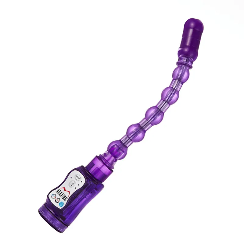 Vibrador Anal Flexible impermeable de gelatina de 12 velocidades, masturbación con cuentas anales, estimulación del punto G, juguete sexual para adultos para mujer 5956673