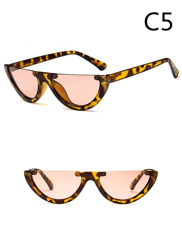 2018 El más nuevo Sexy Cat Eye Half frame Gafas de sol Mujer Diseñador de la marca Lady Gafas de sol para mujer Vintage Shades Eyewear UV400 5185 sin logotipo