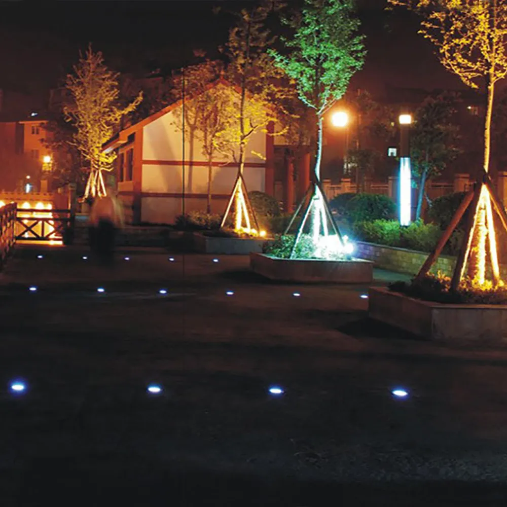 태양열 구동 8 LED 조명 야외 통로 정원 잔디밭 조경 장식 램프를위한 지하 조명