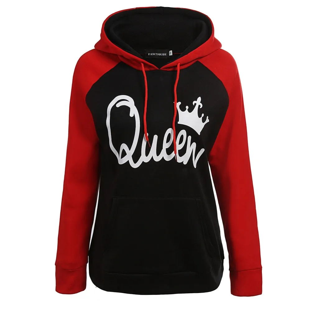 Red and black king and shop queen hoodies