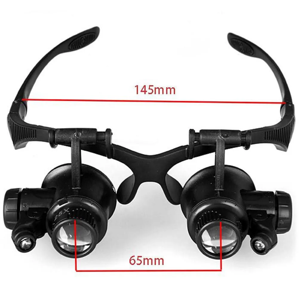 10X 15X 20X 25X magnifying Glass Double LED Lights Eye Glasses Lens Magnifier Loupe Jeweler Watch Repair Tools8687343