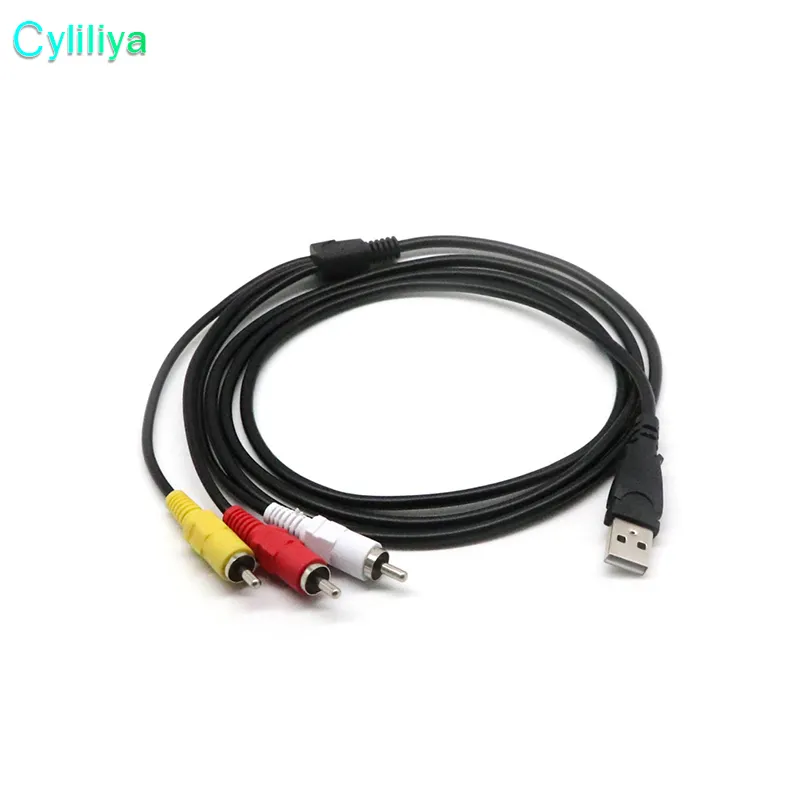 1.5m 5ft USB ذكر A إلى 3 RCA محول سلك كابل USB إلى كابل نقل البيانات RCA