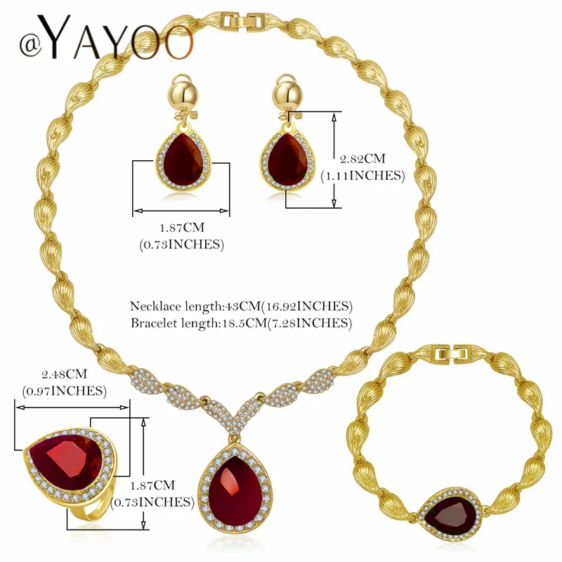 Set di gioielli con perline africane Set di orecchini di cristallo imitazione colore oro le donne Set di gioielli da sposa Dubai6905561