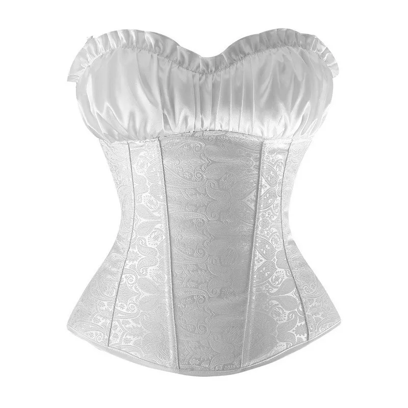 Vintage Satin Floral Black Bustier Corset Top Top With Lace