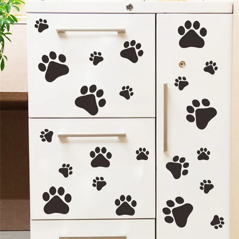 Cute Dog Prints Wall Stickers Home Decor For Kids Rooms Decoration