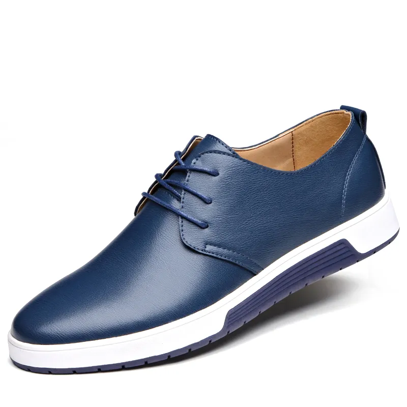 Scarpe da uomo di lusso Scarpe casual in pelle Moda Trendy Nero Blu Marrone Scarpe basse da uomo Drop Business dress casual