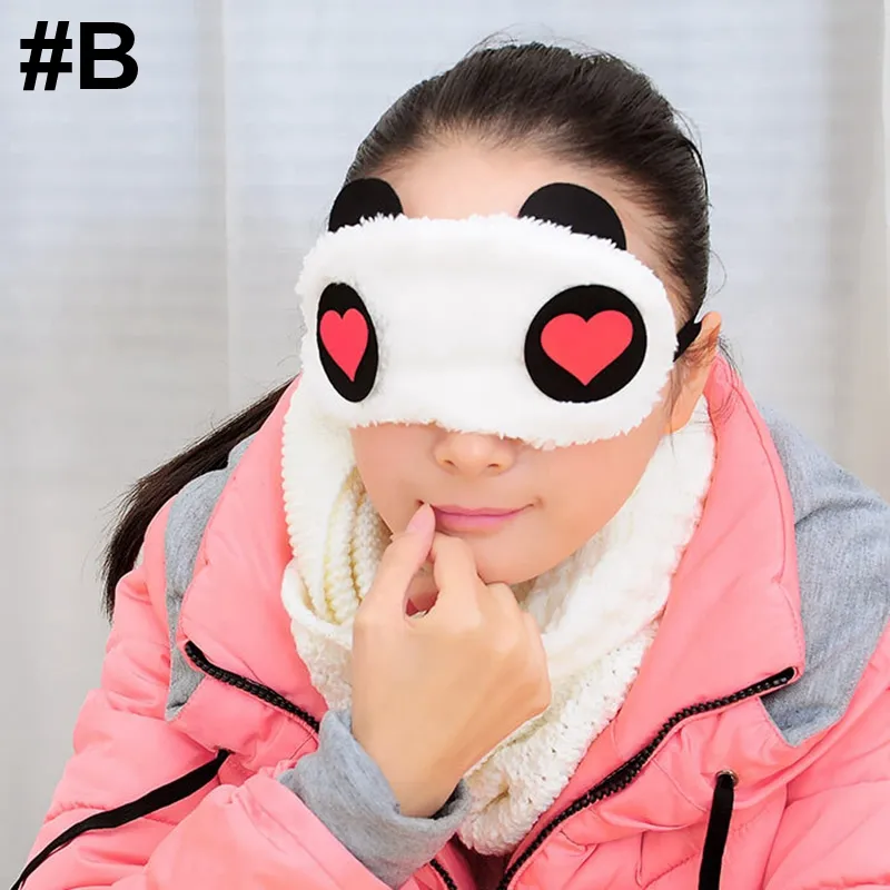 / لطيف الباندا النوم أقنعة Eyemask مريحة القطن الكرتون العين 4 نمط مضحك تأثيري ازياء اكسسوارات