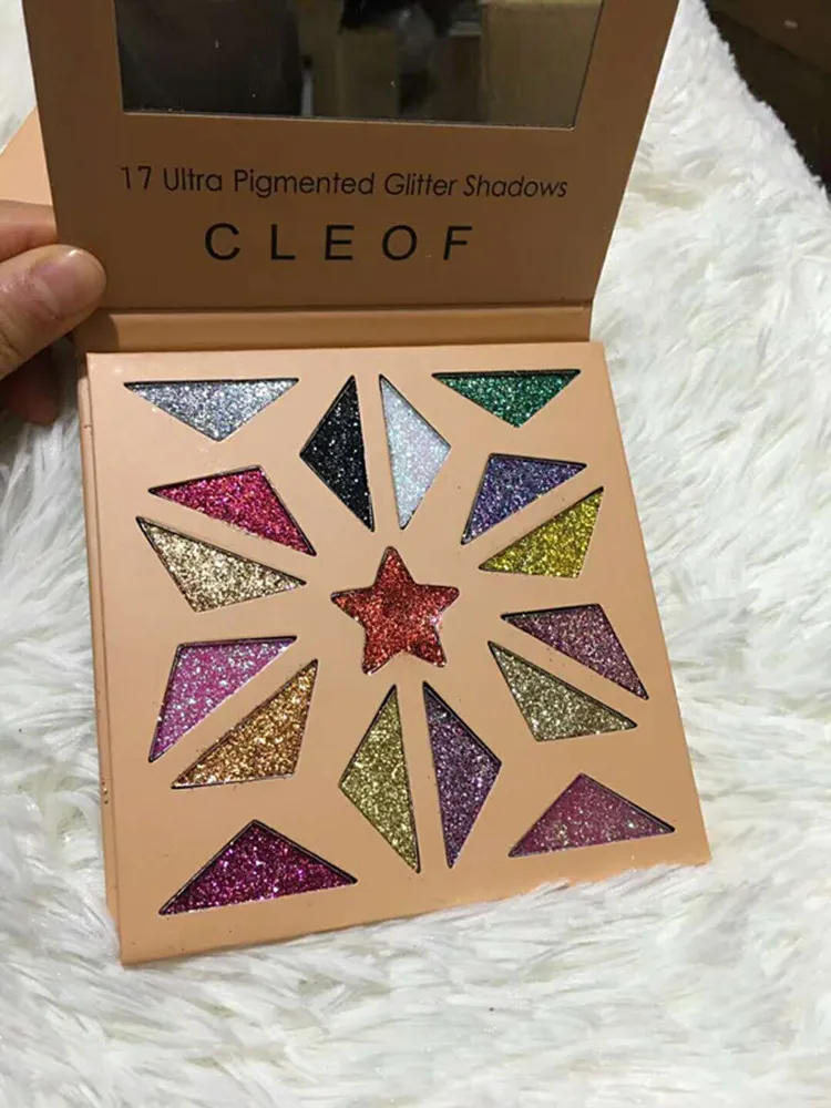 Cleof Glitter Eyeshadow 팔레트 팔레트 17 울트라 착색 그림자 DHL 무료