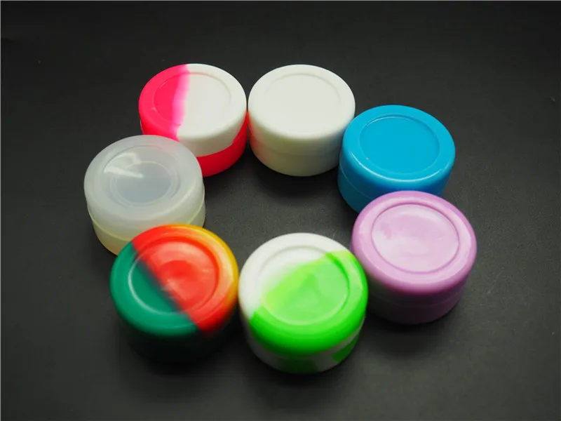 Contenants de cire de 5 ml contenant de silicone pots de qualité alimentaire dab outil pot de stockage support d'huile pour vaporisateur vape approuvé par la FDA