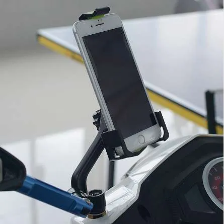 Supporto per telefono con supporto per specchietto per moto Supporto per telefono cellulare con supporto per vista posteriore per scooter per dispositivi mobili da 3,5-6,5 pollici