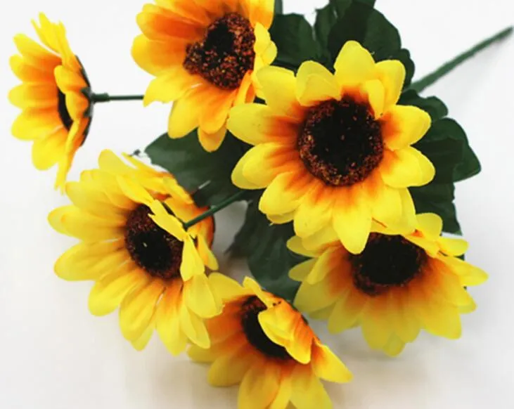 Wedding background sunflower decoration prop simulation flower 7 small sunflower sunflower226p