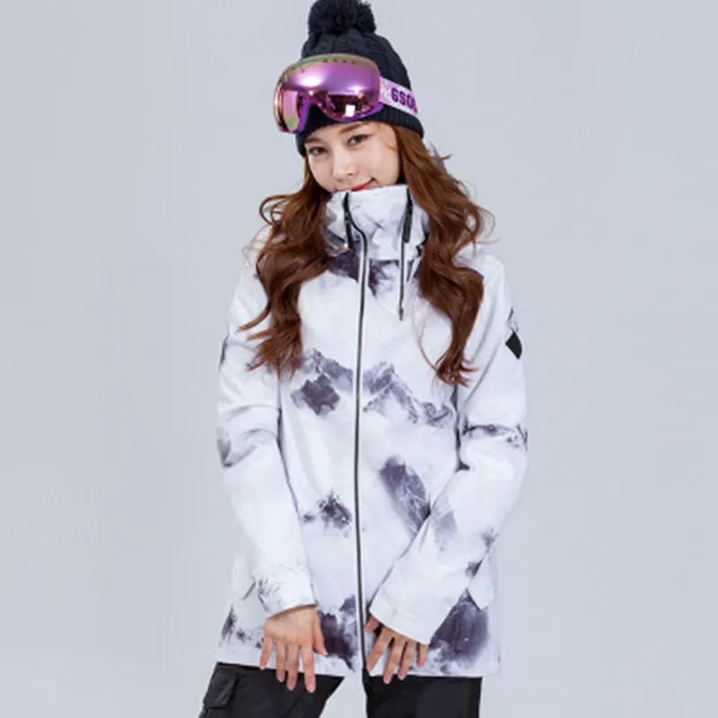 GSOU Snow Women Ski Jacket Skiën Skiën Skiën Draag Winddicht waterdichte ademende winterkleding Super warme jas vrouwelijke buitenkleding