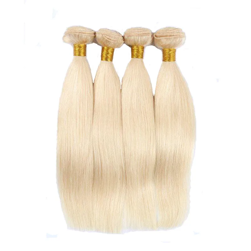 페루 스트레이트 컬러 인간 헤어 4 번들 도매 # 613 / 블리치 금발 머리 페루 말레이시아 브라질 레미 인간의 머리카락 확장