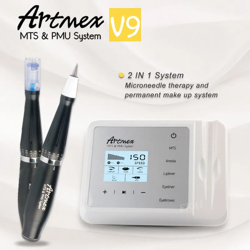 ArtMex V9 Microblading permanente MTS MTS PMU Digital Permanente Maquiagem Máquina de Tatuagem Micro Blading Pen Sheeliner Sobrinha lábios