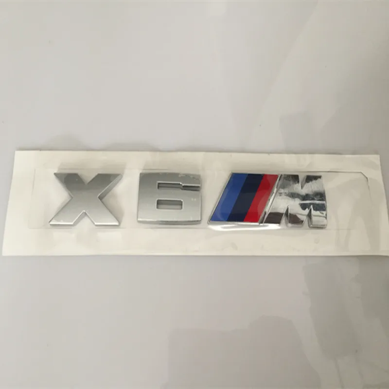 3D ABS Zwart Zilver X3M X5M X6M Embleem Auto Styling Spatbord Kofferbak Badge Logo Sticker voor BMW201b