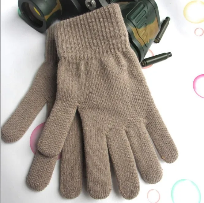 Hommes de haute qualité Gants de doigts tricotés chauds hommes femmes Gants de cyclisme tricotés Full Finger Stretch Mitaines hiver épaissir gants en polaire magique