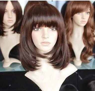 CHENSW800 new fashion style short brown red straight hair wigs for women wig