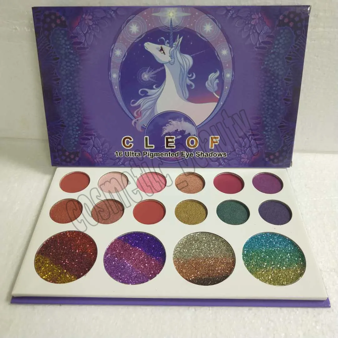 New Makeup Palette CLEOF 16 Ultra Pigmented Eye Shadows Glitter Shimmer