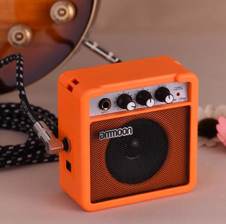 Mini 5 Watt 9V batteridriven AMP-förstärkare högtalare för akustisk / elektrisk gitarr ukulele högkänslighet