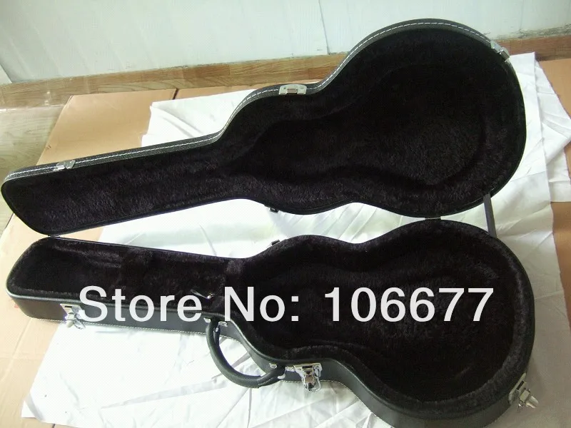 カスタム標準のエレクトリックギターハードケースのための黒のひょうたん形状ギターハードケース無料***別々に販売されていません