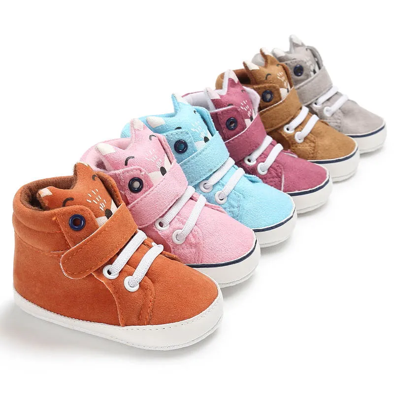 Baby Boy Fox Casual Skor För Vår Höst Stövlar Stilig Anti Slip Spjälsäng Bebe First Walkers Spädbarn Toddler Girls Sports Sneaker