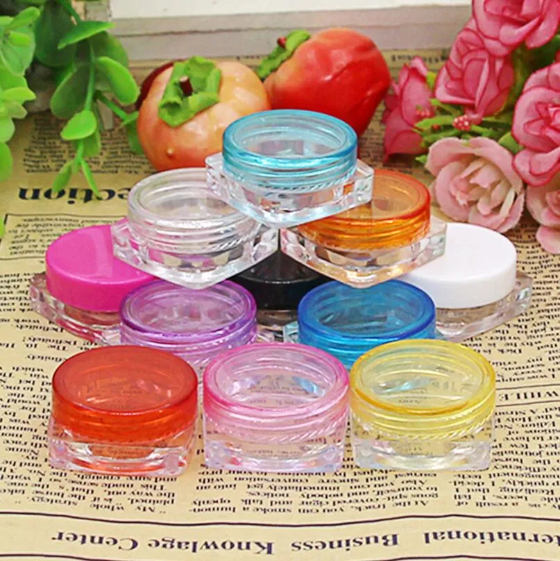 5g Acrylic cream jar plastic cosmetic container makeup sample jar, square base cream box LX1105