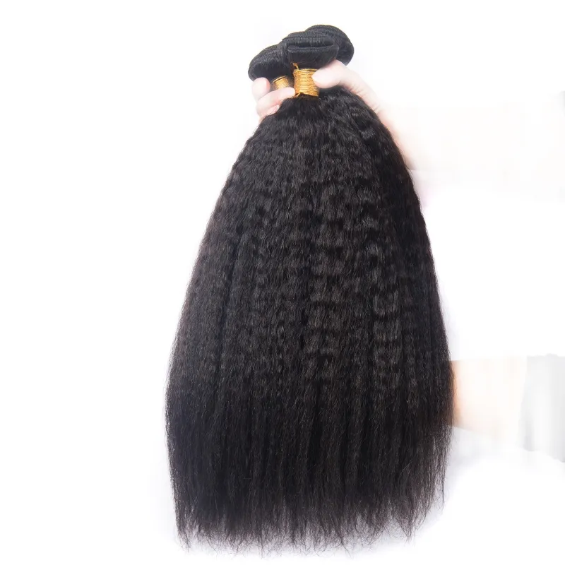 Peruansk dubbelhår wefts väver en bunt kinky rak 1 bit/parti yaki rak 95-100g/bit jungfruhår