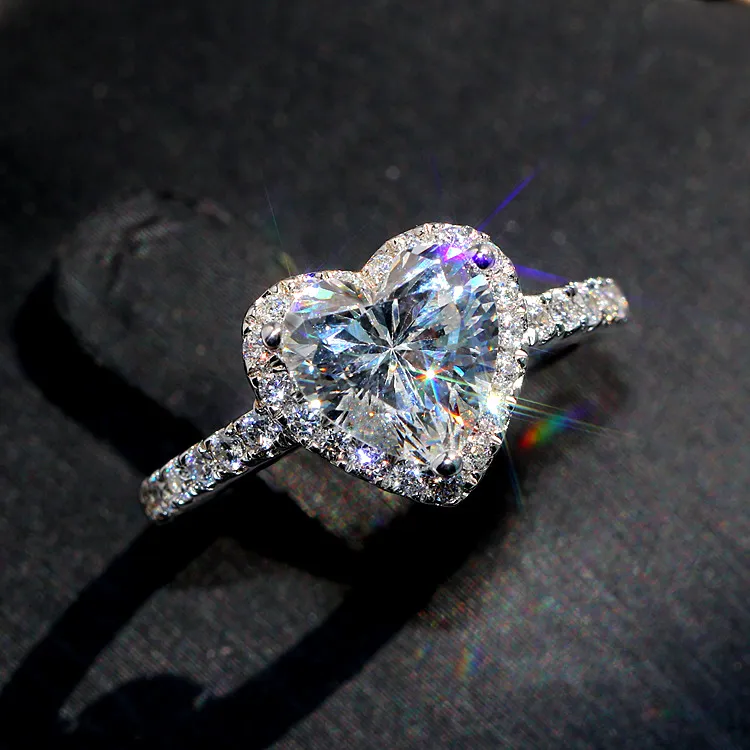 Victoria Wieck Jewelry de luxe classique 925 argent sterling poire coupé blanc topaze cz diamant promesse éternité du coeur de mariage pour femmes
