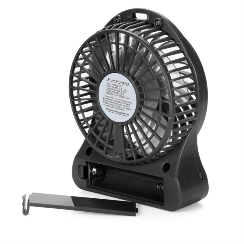 2018 portátil mini fã USB LED Light Air Cooler Small Desk 18650 Bateria de bateria para PC Ventilador de resfriamento de laptop Ventilador USB3404097