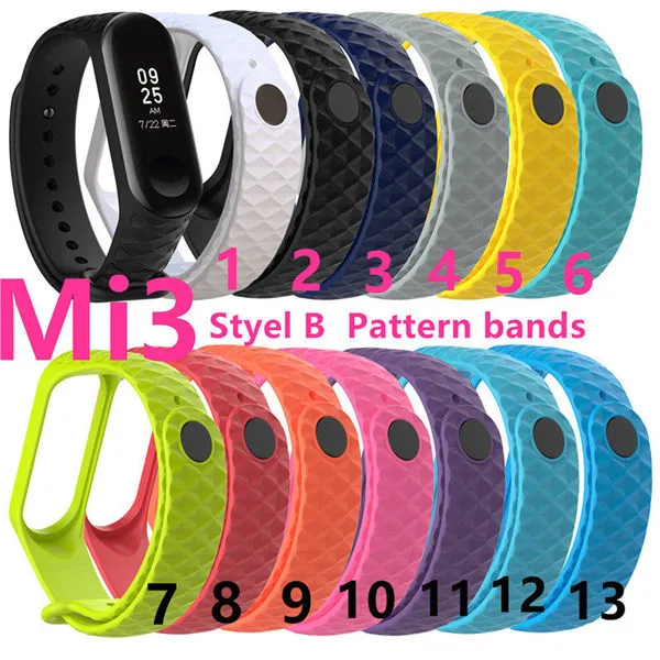 For Xiaomi Mi band 3 4 Silicone Bracelet strap watch Wristband Replacement Strap M3 Fitness Tracker Bracelet Accessories Smonty /Pattern