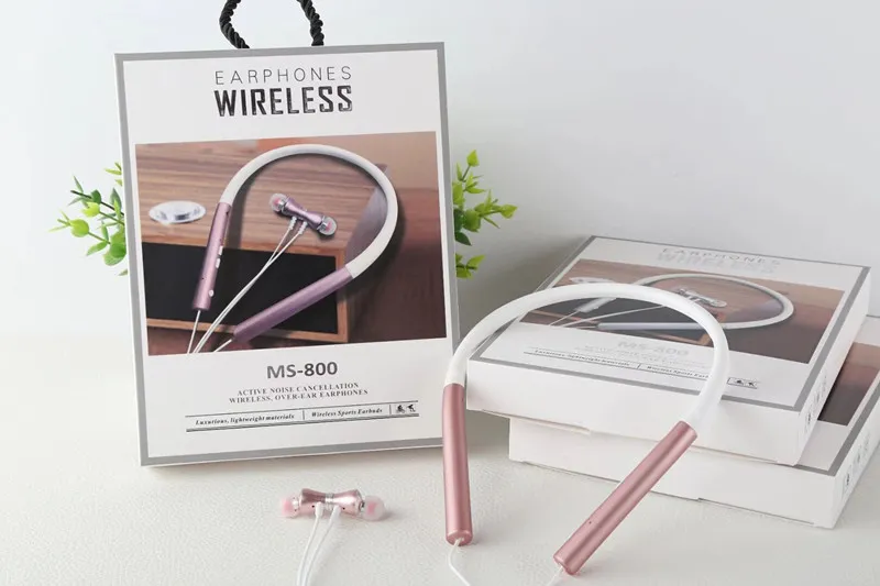 Mikrofon ile MS-800 Kablosuz Spor Bluetooth Kulaklık Taşınabilir hafif Koşu Müzik Kulaklık rahat giyen