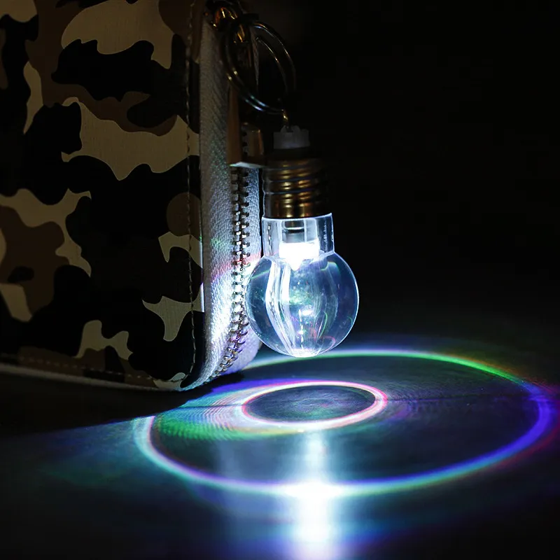 LED light bulb Keychain colorful custom gift creative toy giveaways novelty jewelry pendant