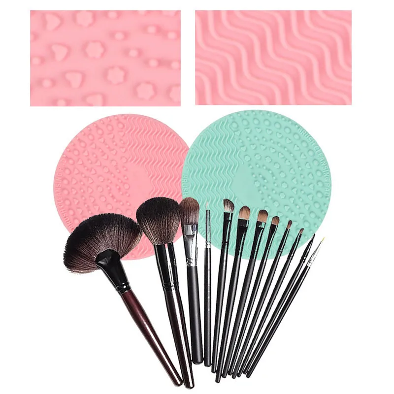 100 pièces brosse de maquillage en Silicone type aspiré brosse cosmétique nettoyant nettoyage épurateur conseil tapis outils de lavage tampon outil à main