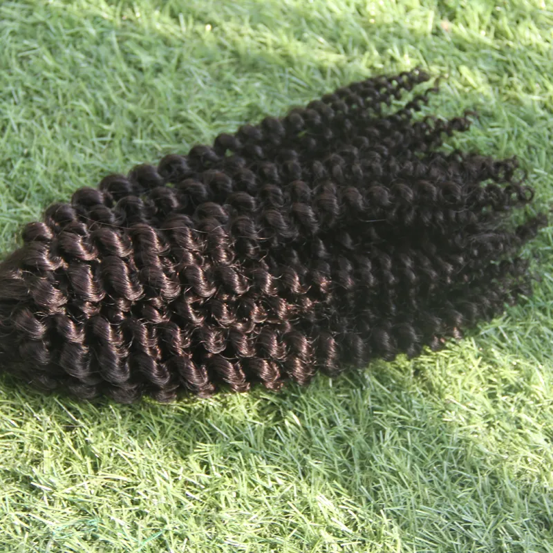 Kinky Curly Brazilian Curly Bulk Human Hair For Braiding 1 Bundles 10 to 26 Inch Natural Color Hair Extensions