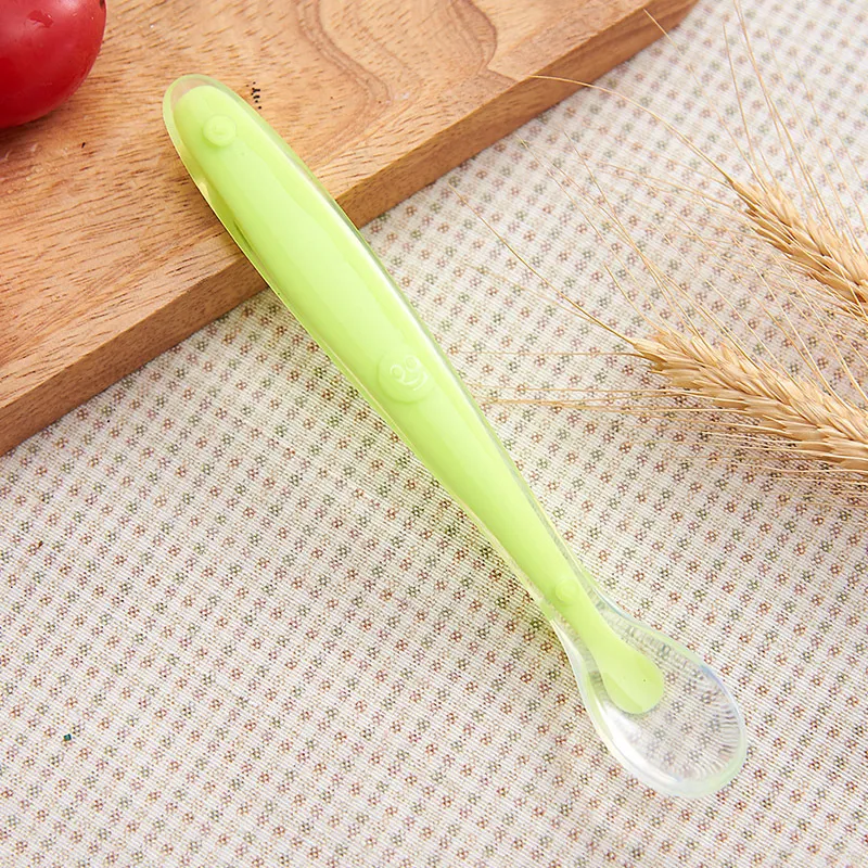 New arrival Baby Silicone Spoon Training baby feeding Spoon Food-grade silicone soft spoon Candy colors 