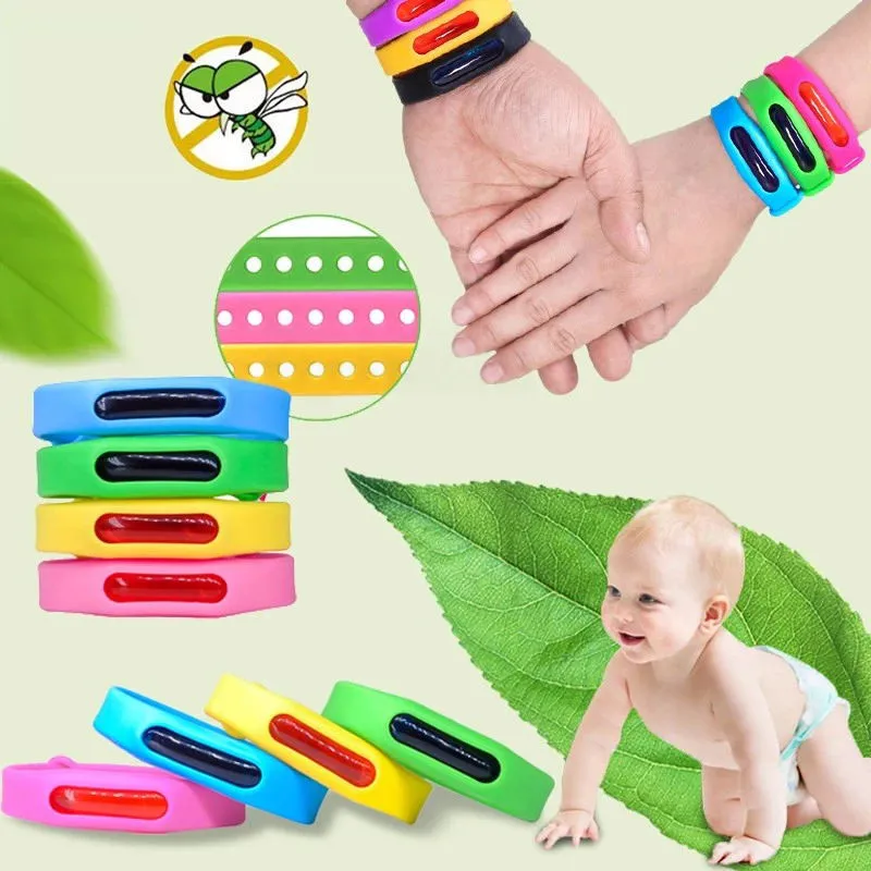 Verão Silicone natural Mosquito Pulseira de Silicone Repelente à prova d 'água para Crianças Pulseira Repelente de Mosquito Pulseiras