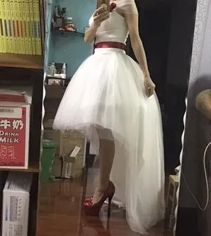 어린이 Petticoats 결혼식 액세서리 4 레이어 Hoopless 짧은 Crinoline 흰색 꽃의 소녀 드레스 아이 공주 Underskirt HDY556