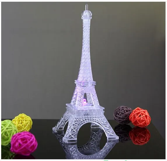 Romantisk Alla hjärtans dag gåvor Changeable Eiffeltornet LED Nattlampor Lampa Flash Lighting Toys Wholesale Gratis frakt