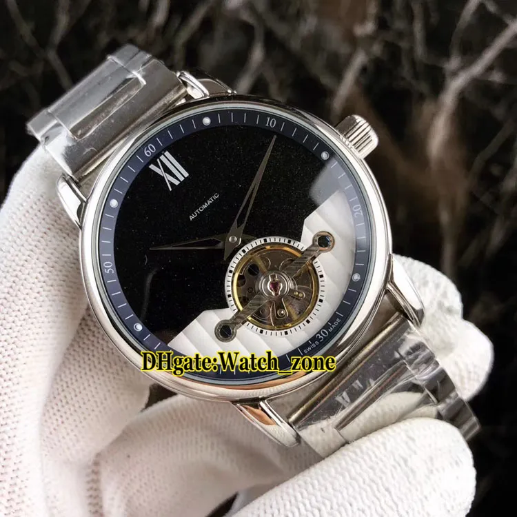 4810 Series U0116525 Orologio da uomo automatico Tourbillon quadrante nero Bracciale in acciaio inossidabile da uomo Sport economici Nuovi orologi da polso