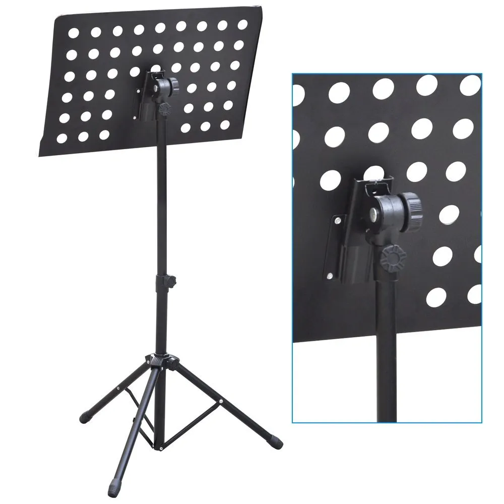 Ağır Orkestra Levha Müzik Standı Tutucu Yüksekliği Ayarlanabilir Tripod Tabanı