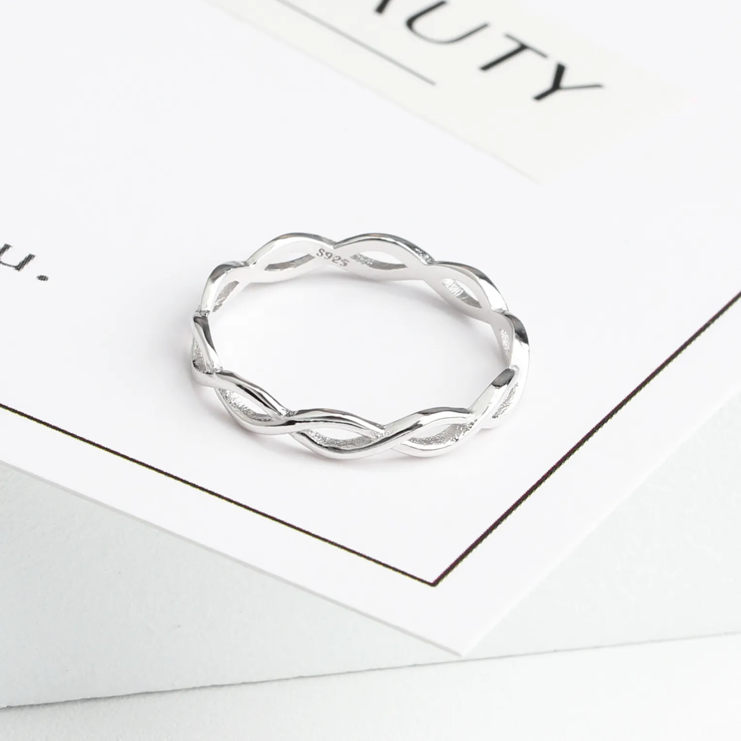 Reale 100 925 Sterling Silver Coppia Anello di nozze Onda Amore Donne anelli bague Design regalo anelli di barretta4878727