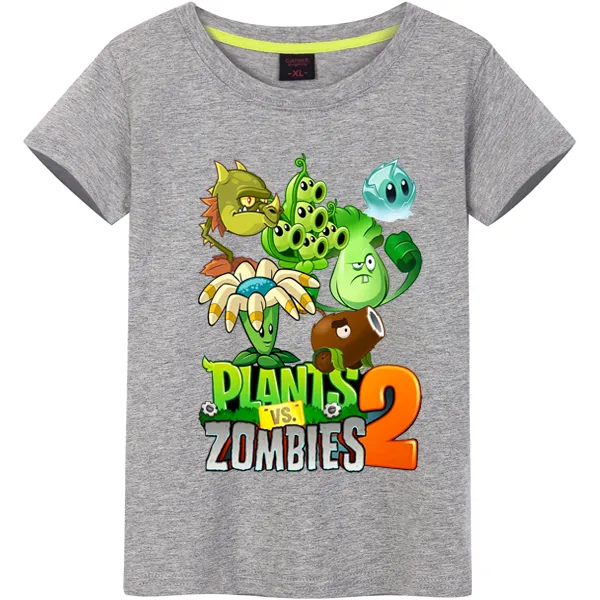 Plants Vs Zombies Cotton Boys T-shirt 2018 New Summer Style Abbigliamento bambini Abbigliamento bambini Top New Fashion Bicycle Pattern Magliette ragazzi