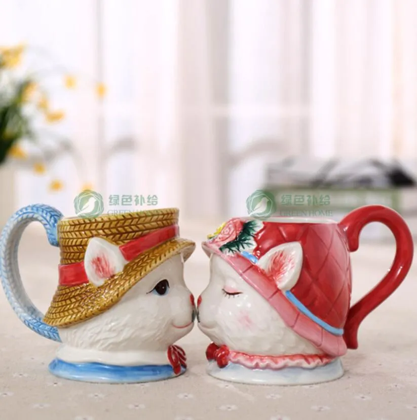 Чай кофейные кружки керамические Maneki Neco кружка Home Decor craft room украшения фарфора Lucky Cat птица фигурка подарки Свадебный декор