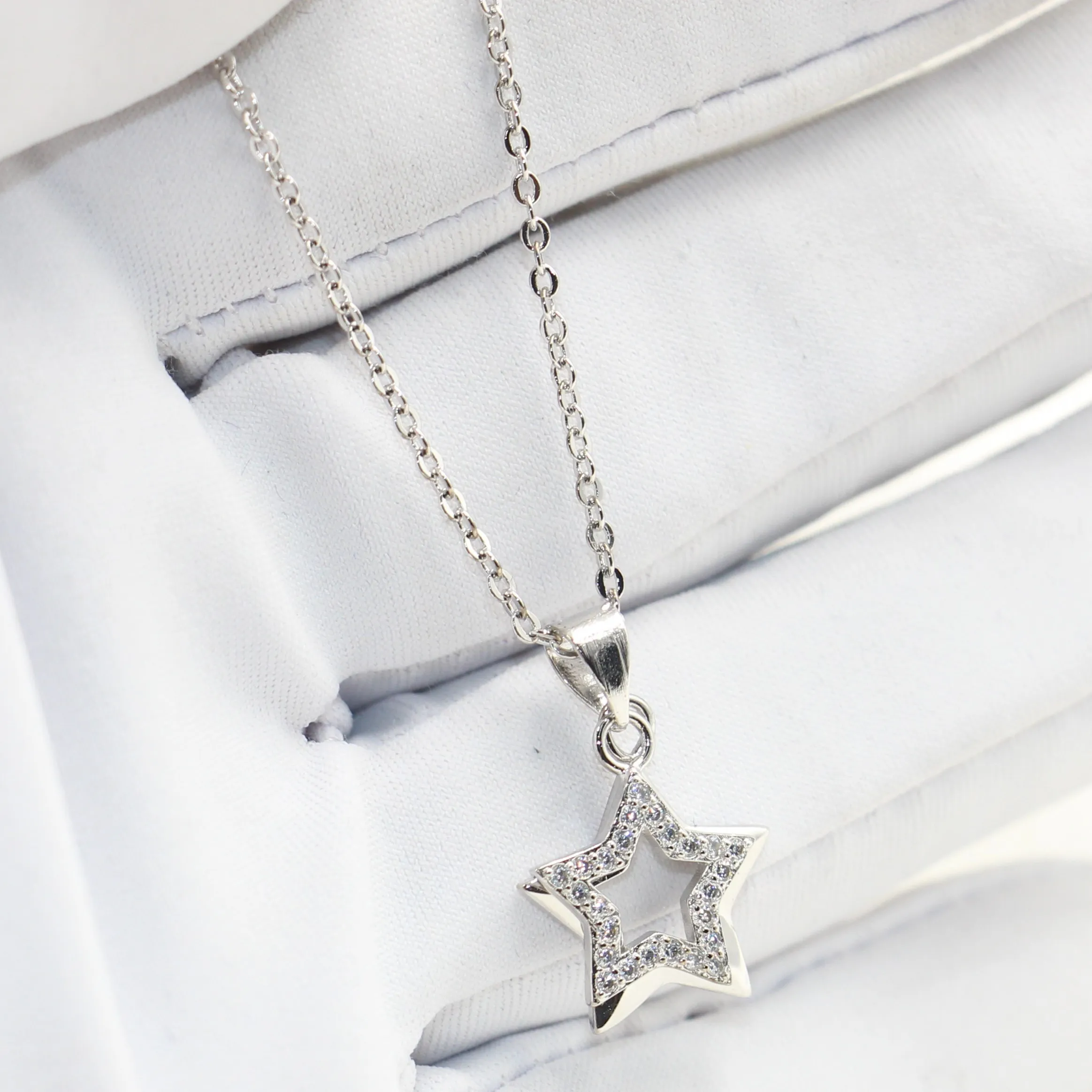 Double Star Necklace Original Desgin Jewelry Sterling Sier Pave White Sapphire Cz Diamond Party Promise Pendant for Women Gift